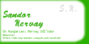 sandor mervay business card